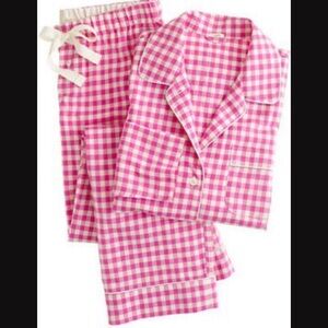 J. Crew Pink Gingham Womens Pajama Set